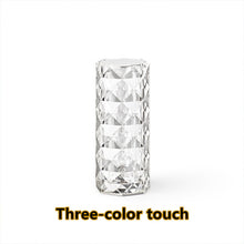 Nordic Crystal Lamp USB Table Lamps Bedroom Touch Dimming Atmosphere Diamond Night Light Rose Projector Lamp Decor